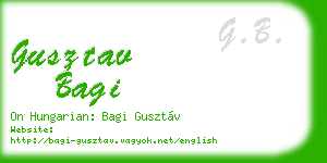 gusztav bagi business card
